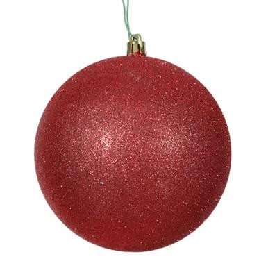  Vickerman 12" Red Glitter Ball Christmas Ornament 