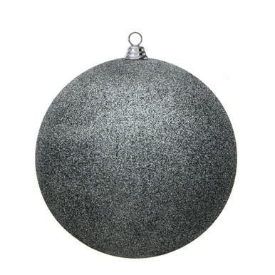 Vickerman 15.75" Pewter Glitter Ball Christmas Ornament