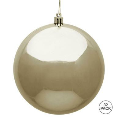  Vickerman 3" Champagne Shiny Ball Christmas Ornament 32 per Box 
