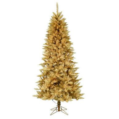 Vickerman 9' x 52" Gold Fir Artificial Christmas Pencil Tree Warm White Dura-Lit LED Lights