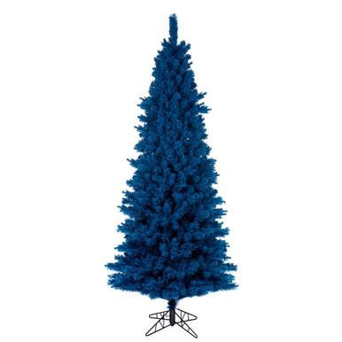  Vickerman 7.5' x 40" Flocked Turquoise Fir Artificial Unlit Slim Christmas Tree 