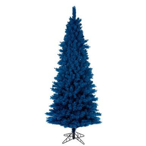  Vickerman 9' x 46" Flocked Turquoise Fir Artificial Unlit Slim Christmas Tree 