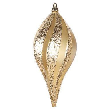 Vickerman 8" Gold Glitter Swirl Drop Christmas Ornament