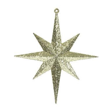 Vickerman 8" Gold Iridescent Glitter Bethlehem Star Christmas Ornament 4 per Box