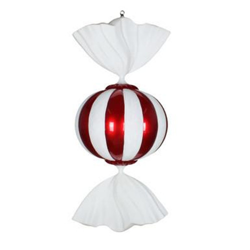  Vickerman 36" Red and White Candy Christmas Ornament with Glitter Accents 