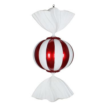 Vickerman 36" Red and White Candy Christmas Ornament with Glitter Accents