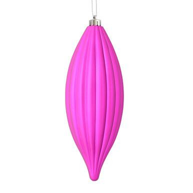 Vickerman 8" Fuchsia Matte Line Finial Christmas Ornament Pack of 4