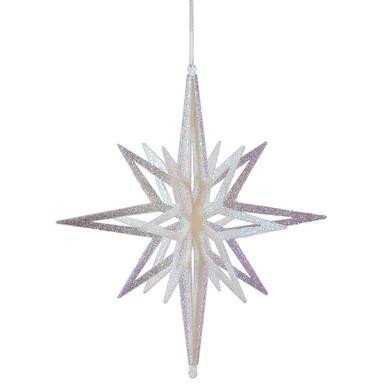 Vickerman 12" White Iridescent Star Christmas Ornament