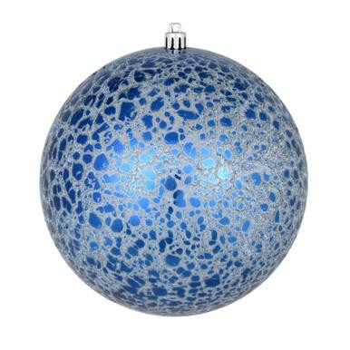 Vickerman 8" Midnight Blue Crackle Ball Christmas Ornament
