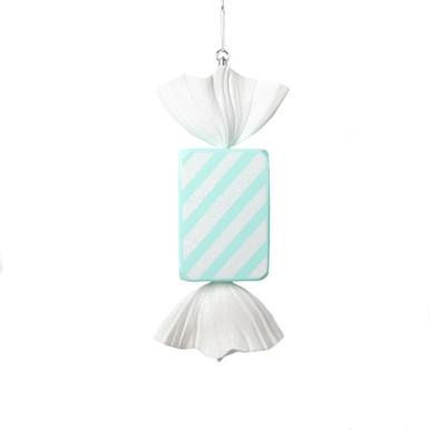  Vickerman 18.5" Seafoam Rectangle Striped Candy Christmas Ornament 