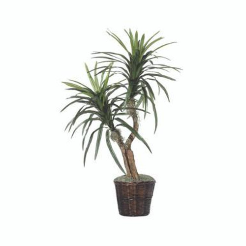  Vickerman 4' Artificial Marginata Bush Rattan Basket 