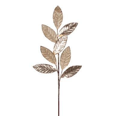  Vickerman 27.5" ChampagneMetallic Leaf Glitter Spray 3 per bag 