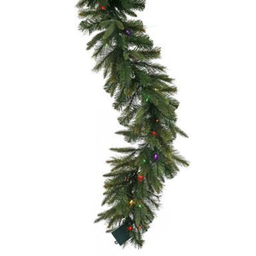  Vickerman 6' Cashmere Pine Artificial Christmas Garland Multi-Colored LED Battery Operated Lights 