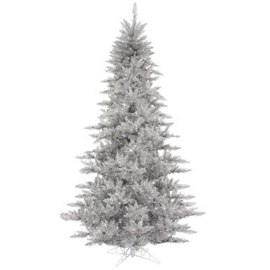 Vickerman 6.5' Silver Tinsel Fir Artificial Christmas Tree Unlit
