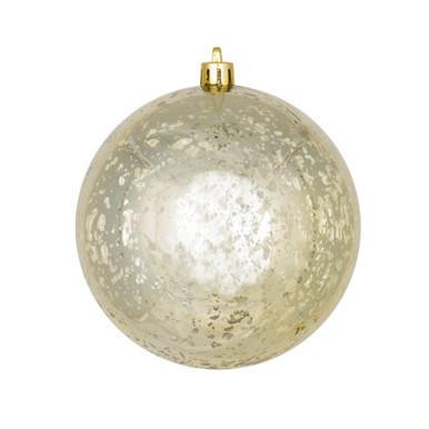Vickerman 6" Champagne Shiny Mercury Ball Christmas Ornament 4 per Bag