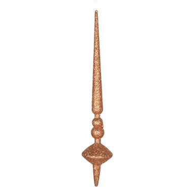 Vickerman 12" Rose Gold Glitter Cupola Finial Christmas Ornament Pack of 3