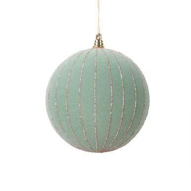 Vickerman 4.7" Light Green Round Christmas Ornament 3 per bag