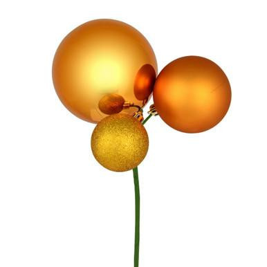  Vickerman 18" Antique Gold Orn Pick 3 per Bag 