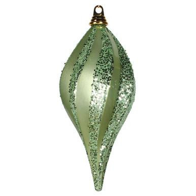Vickerman 12" Celadon Glitter Swirl Drop Christmas Ornament