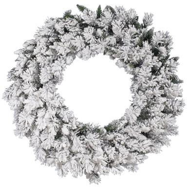 Vickerman 48" Flocked Snow Ridge Artificial Christmas Wreath Unlit