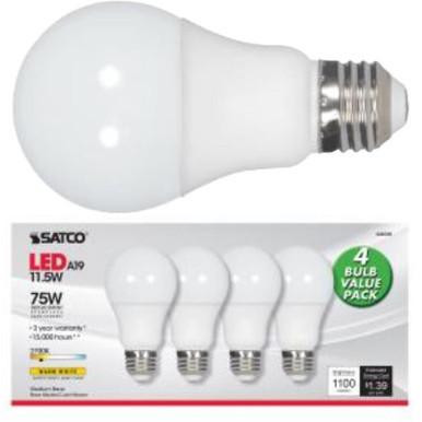 Satco S28770 LED Long-lasting A19 industrial Light Bulb