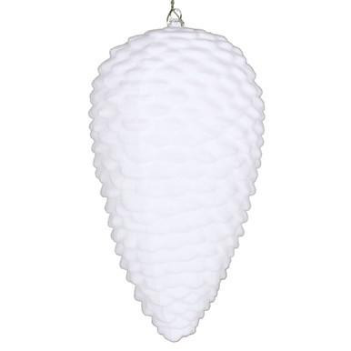 Vickerman 10" White Flocked Pinecone Christmas Ornament