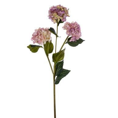 Vickerman 33" Lavender Artificial Hydrangea Spray with Three Flower Heads 2 per bag