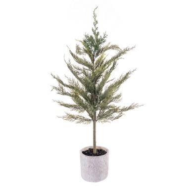 Vickerman 34" Artificial Green Cedar Sapling Potted