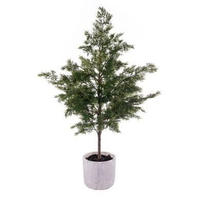 Vickerman 37" Artificial Green Cypress Sapling Potted
