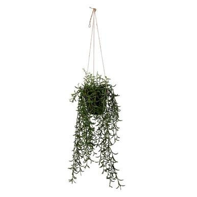 Vickerman 22" Artificial Green Plastic Grass Hanging Pot