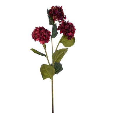 Vickerman 33" Burgundy Artificial Hydrangea Spray with Three Flower Heads 2 per bag