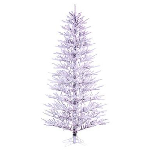  Vickerman 5.5' x 38" Flocked Slim Pistol Pine Artificial Unlit Christmas Tree 