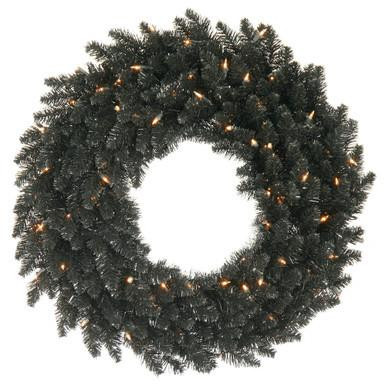 Vickerman 24" Black Fir Artificial Christmas Wreath Warm White Dura-Lit LED lights