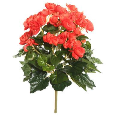 Vickerman 15.25" Artificial Orange Polyester Begonia Bush