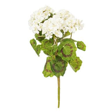 Vickerman 18" Artificial White Geranium Bush 4 per Pack