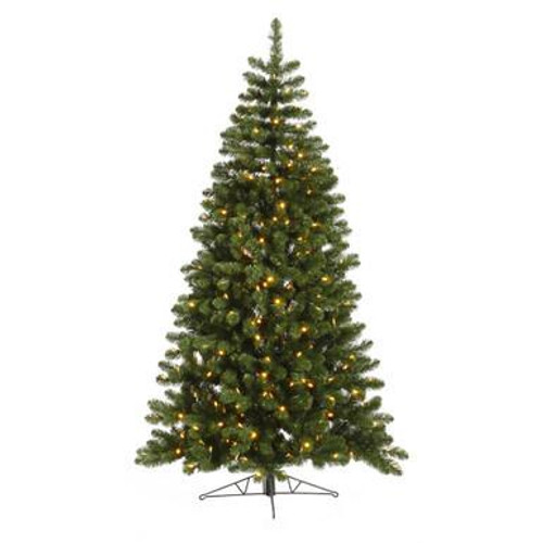  Vickerman 7.5' Grand Teton Artificial Christmas Half Tree Single Mold Warm White LED Lights 