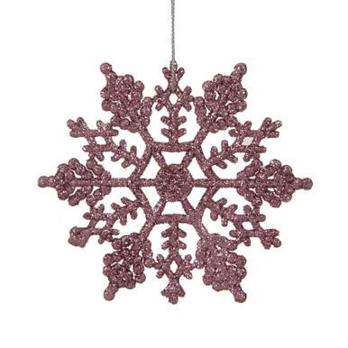  Vickerman 4" Pink Glitter Snowflake Christmas Ornament 24 per Box 