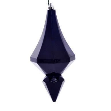 Vickerman 8" Midnight Blue Candy Finish Diamond Finial Christmas Ornament Pack of 2