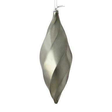 Vickerman 8" Pewter Shiny Swirl Finial Christmas Ornament Pack of 6