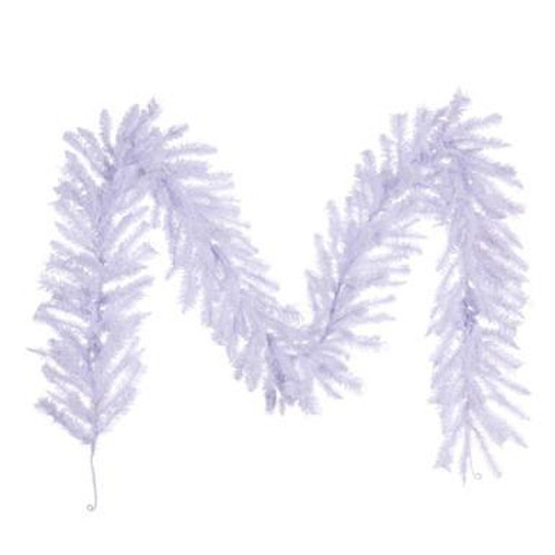  Vickerman 9' x 14" Flocked White Garland with 216 PVC Tips Unlit 