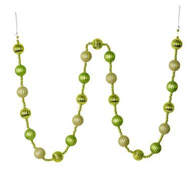 Vickerman 6' Celadon Stripe Ball Ornament Christmas Garland