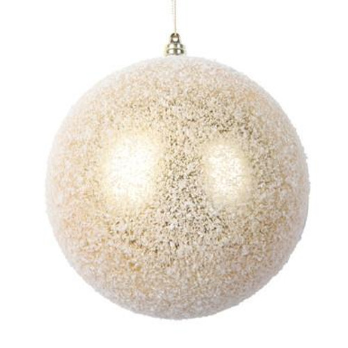  Vickerman 6" Gold Matte Snow Covered Christmas Ornament 