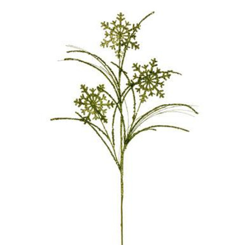  Vickerman 31" Lime Snowflake Glitter Spray 6 per bag 