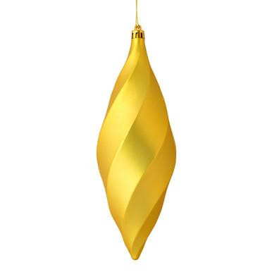 Vickerman 8" Gold Matte Swirl Finial Christmas Ornament Pack of 6