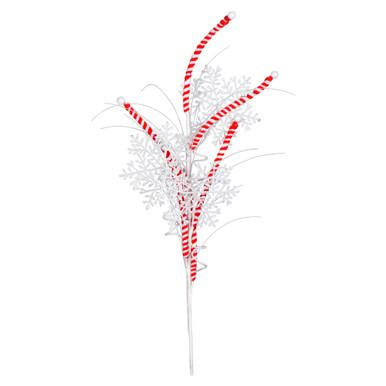 Vickerman Red/White Candy Cane Snowflake Artificial Christmas Spray