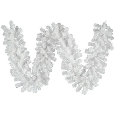 Vickerman 9' Crystal White Spruce Artificial Christmas Garland unlit
