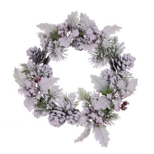  Vickerman 12" Artificial Frosted Berry Pinecone and Pine Wreath 