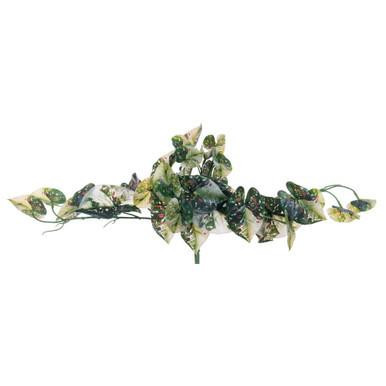 Vickerman 15" Artificial Green Hanging Variegated Leaves Vine