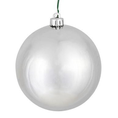 Vickerman 3" Silver Splendor Shiny Ball Christmas Ornament 32 per Box
