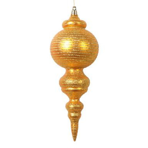  Vickerman 10" Matte Antique Gold Finial Christmas Ornament 2 per bag 